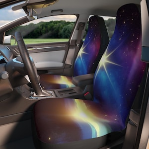 Cosmic Galaxy Car Seat Covers Space-Themed Interior Décor for Car Lovers, Stylish Accessory for Road Trips, Gift for Astronomers,