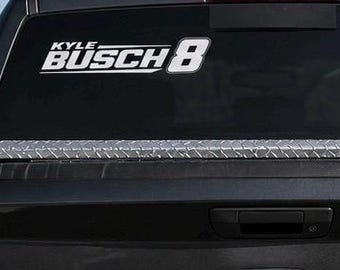 Kyle Busch Racing Sticker Decal | NASCAR Driver Vinyl Decal | Car Window Sticker | Truck Back Glass Decal | Racing Fan Gift