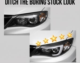 2008-2014 Subaru Impreza WRX/STi Carbon Fiber Headlight Eyelids JDM Tuner Subie Custom Carbon Fiber
