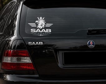 Saab Airlines Swedish Car Sticker Decal