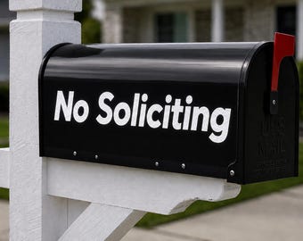 No Soliciting Vinyl Decal Sticker for mailbox