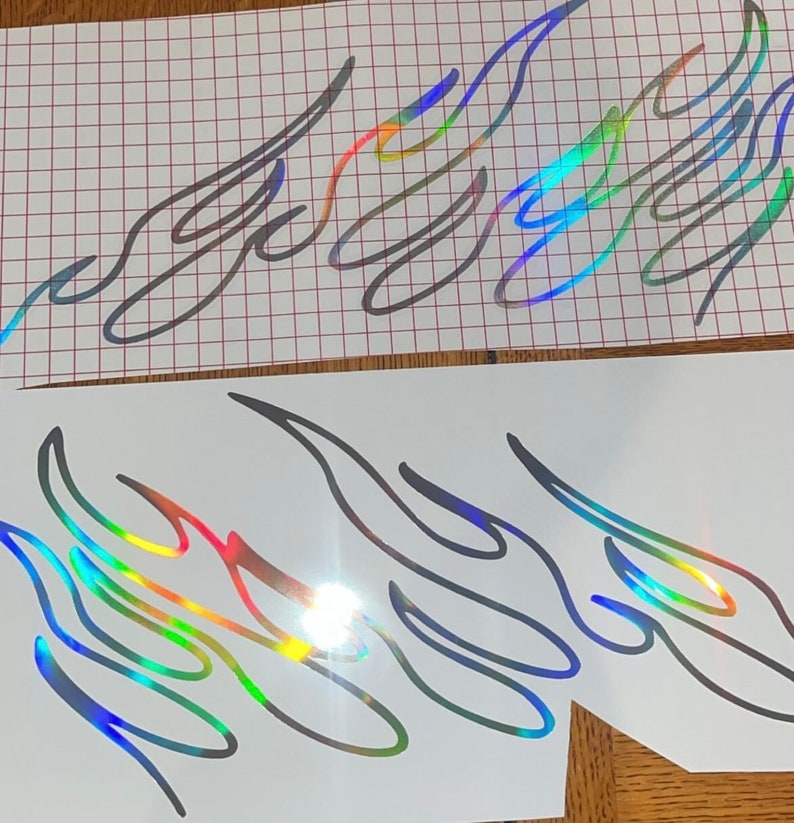 3D Flame Fire Reflective Sticker – Vinyl Decal For Car, Motorcycle, ATV (20x6cm, Glossy)