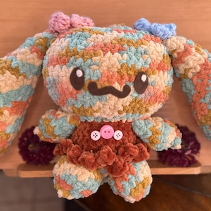 Crochet Earth Spring Flower Bunny Puppy Plush Amigurumi Soft Rabbit Animals Kawaii Cute Stuffed Animal Cinna Toy Handmade Plushie Dress Pink