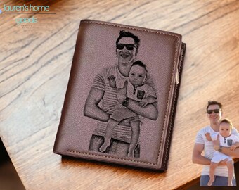 Personalised Wallet Custom Engraved Photo on Wallet Custom Leather Wallet Personalised Cardholder Fathers Day Gifts Memory wallet