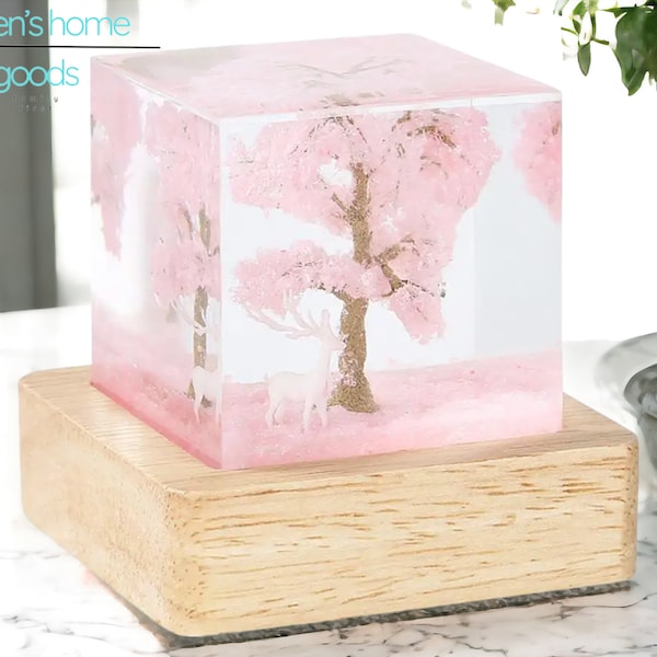 Nachtlicht Rosa Blüten Baum Nachtlicht Harz Licht Sakura Baum Kirschbaum Nachtlampe Schlafzimmer Lampe Schlafzimmer Nachtlicht Geschenke