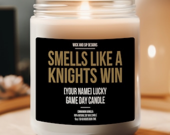 Personalized Smells like A Knights Win Candle, Las Vegas Candle, Gift for Las Vegas Fan, Lucky Candle, Gift for Golden Knights Hockey Fan