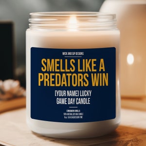 Personalized Smells like A Predators Win Candle, Custom Nashville Candle, Gift for Nashville Fan, Lucky Candle, Gift for Predators Fan, NHL