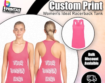 Personalized Women Tank Top, Your Own Design, Print On Demand, Gift for Her, Custom Tank Top, Custom Printed, Personalized Women Racerback