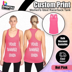 Personalized Women Tank Top, Your Own Design, Print On Demand, Gift for Her, Custom Tank Top, Custom Printed, Personalized Women Racerback