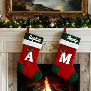 Personalisierter Weihnachtsstrumpf, Benutzerdefinierter Namensstrumpf, Familien-Weihnachtsstrümpfe, Weihnachtswohnkultur, Familien-Weihnachtsdekor 2025