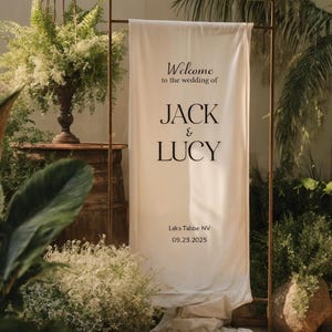 Modern Wedding Welcome Sign, Fabric Sign, Wedding Fabric Welcome Sign, Custom Linen Wedding Signs, Boho Wedding, Wedding Welcome Signs