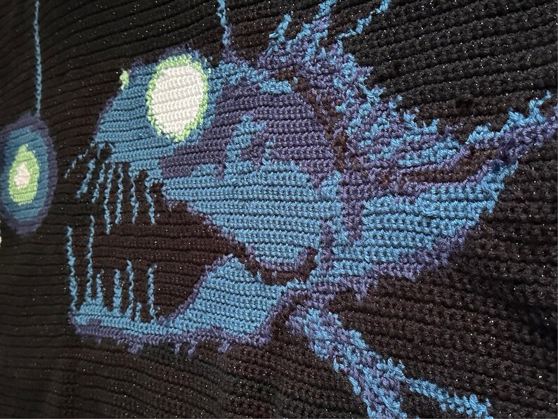 Angler Fish Crochet, Colorwork, Chart, Afghan, Pattern, Blanket ...