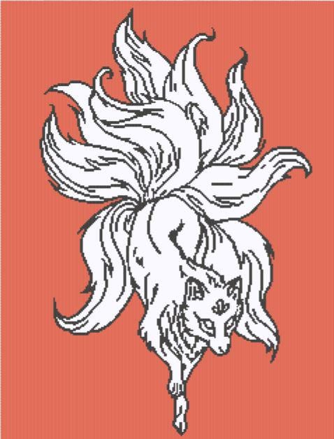 Nine Tailed Fox Crochet Blanket Pattern: Kitsune Kumiho Afghan (PDF) - Etsy