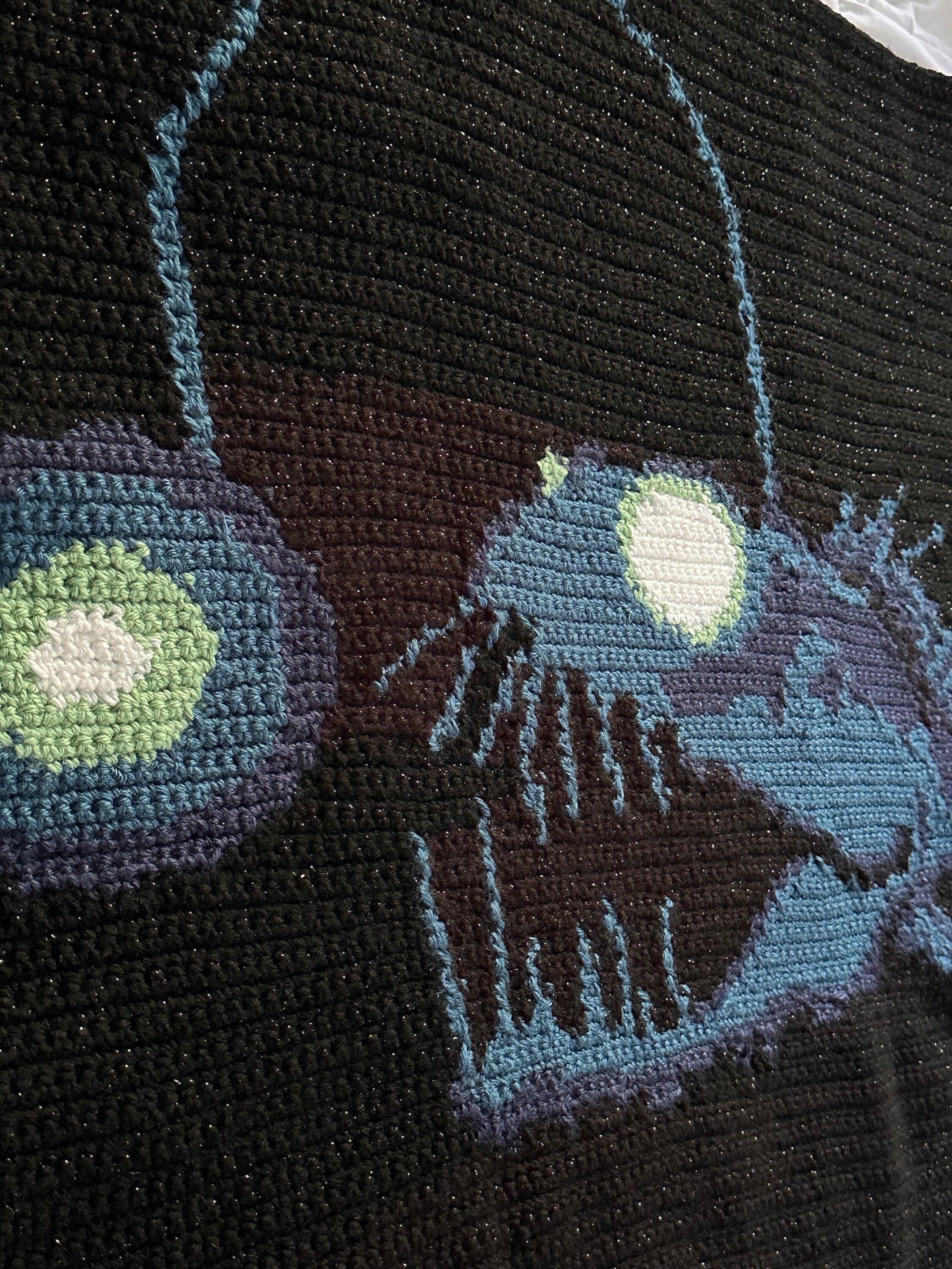 Angler Fish Crochet, Colorwork, Chart, Afghan, Pattern, Blanket ...