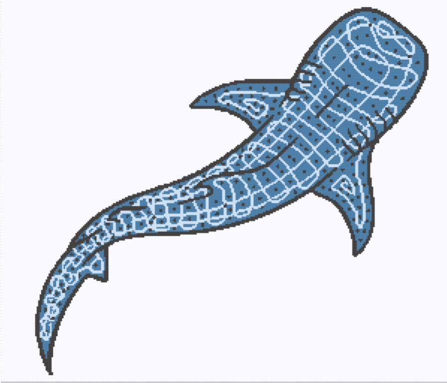 Whale Shark Crochet, Colorwork, Chart, Afghan, Pattern, Blanket