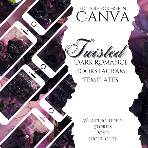Plantillas de Bookstagram de romance oscuro y retorcido