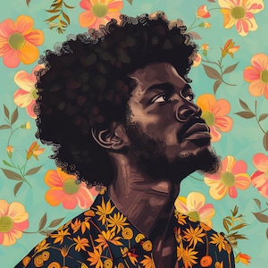 Black Man With Afro Wall Art, Black Art Prints, Black People Art, Black Boy Art, African American Wall Art, Dorm Room Art, Black Owned Shops
