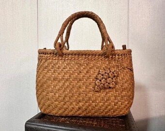 Wild mountain grapevine 3mm handmade bag exquisite and versatile handbag woven handbag shopping basket women's beach wrist bag