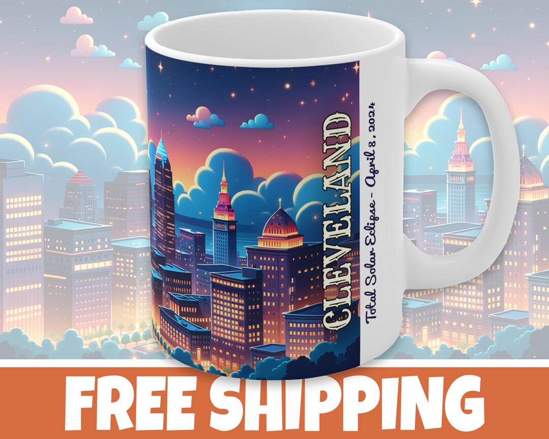 Cleveland Ohio 2024 Total Eclipse Mug, Cleveland Eclipse Mug for April