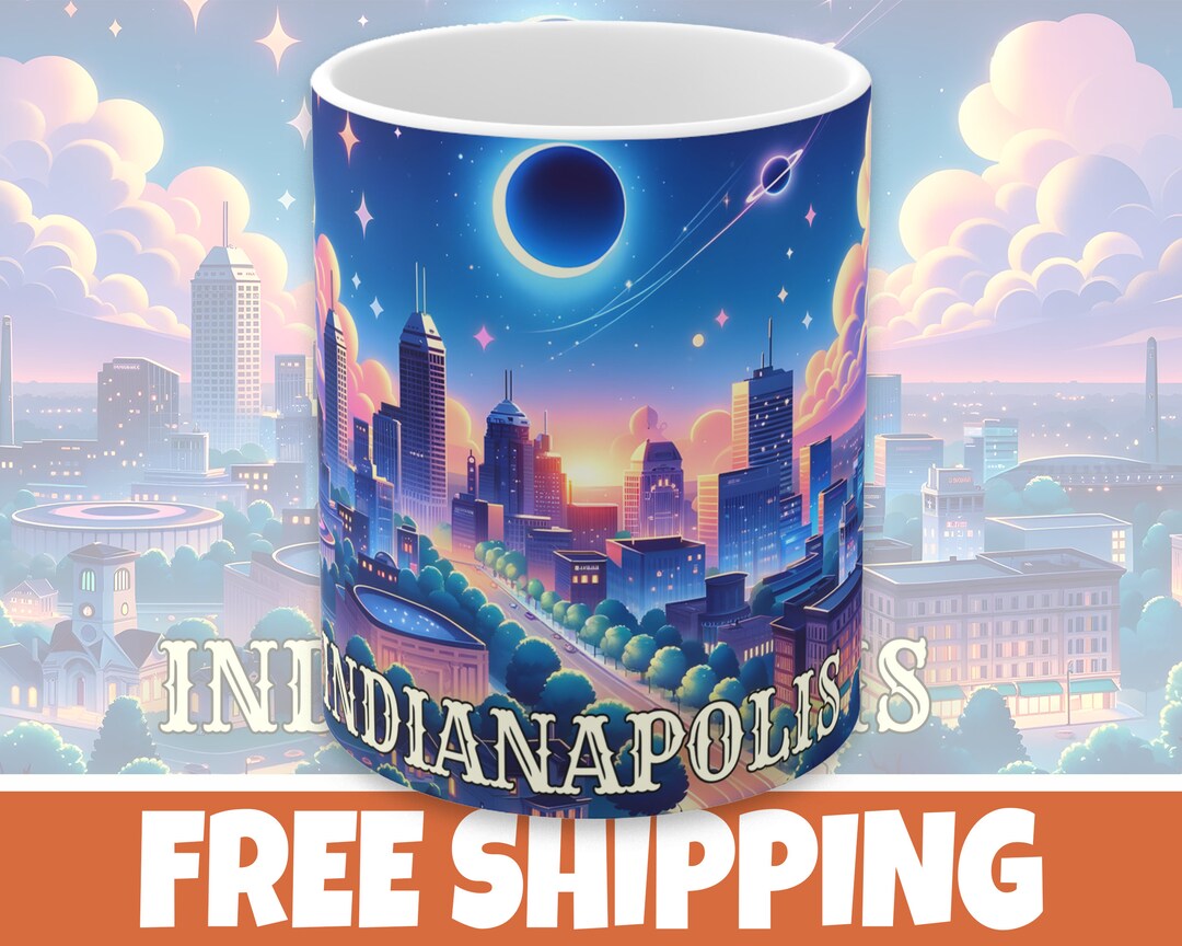 Indianapolis 2024 Total Eclipse Mug, Indiana Eclipse Mug for April 8th