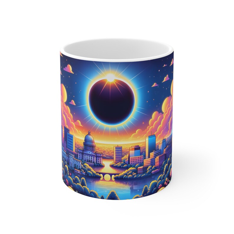 Little Rock, Arkansas 2024 Solar Eclipse Mug, Arkansas Eclipse Mug for