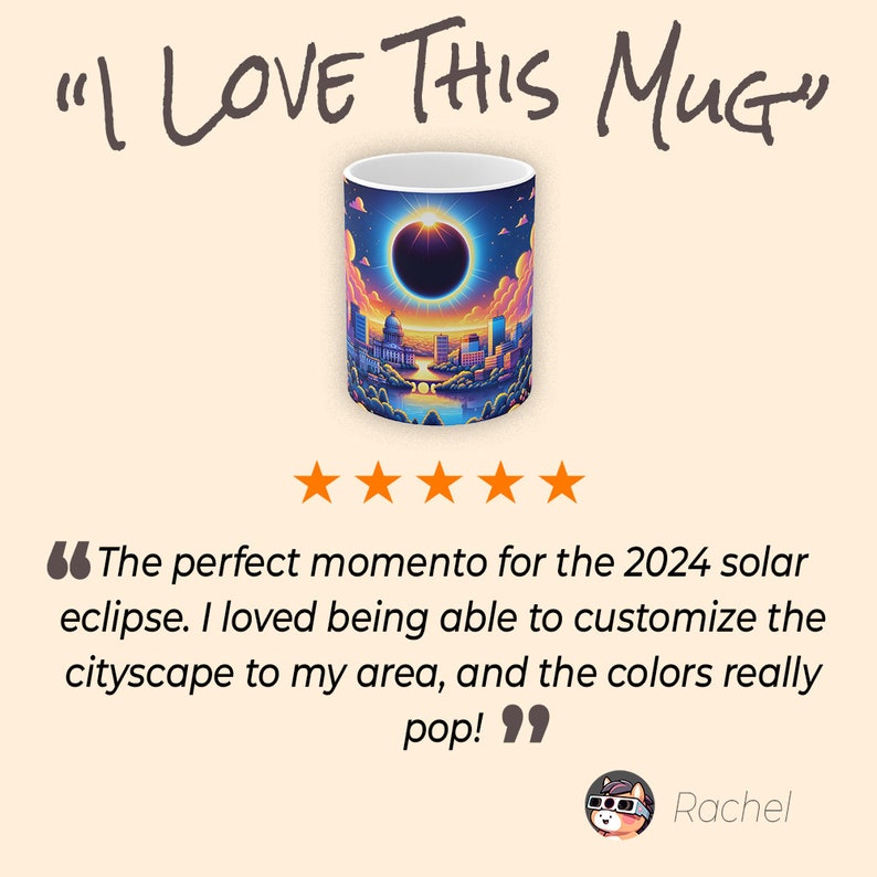 Little Rock, Arkansas 2024 Solar Eclipse Mug, Arkansas Eclipse Mug for