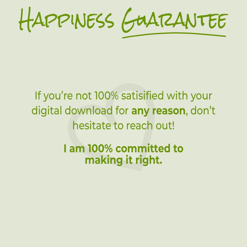 a green background with a text that reads happiness guarantee if you're not 100
