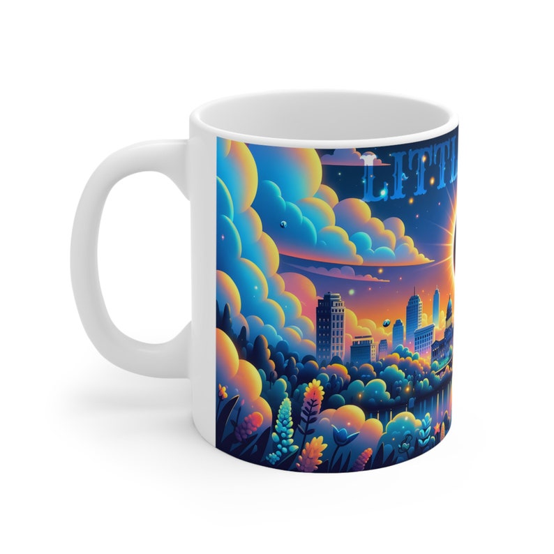 Little Rock, Arkansas 2024 Solar Eclipse Mug, Arkansas Eclipse Mug for