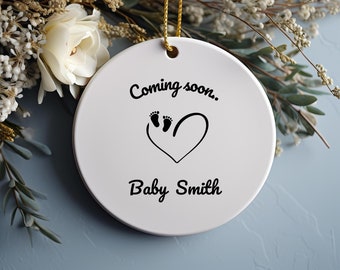 Personalized Pregnancy Announcement Ornament, Expecting Ornament