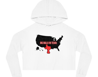 GROTE BALLEN in Texas Cropped Hoodie - dames