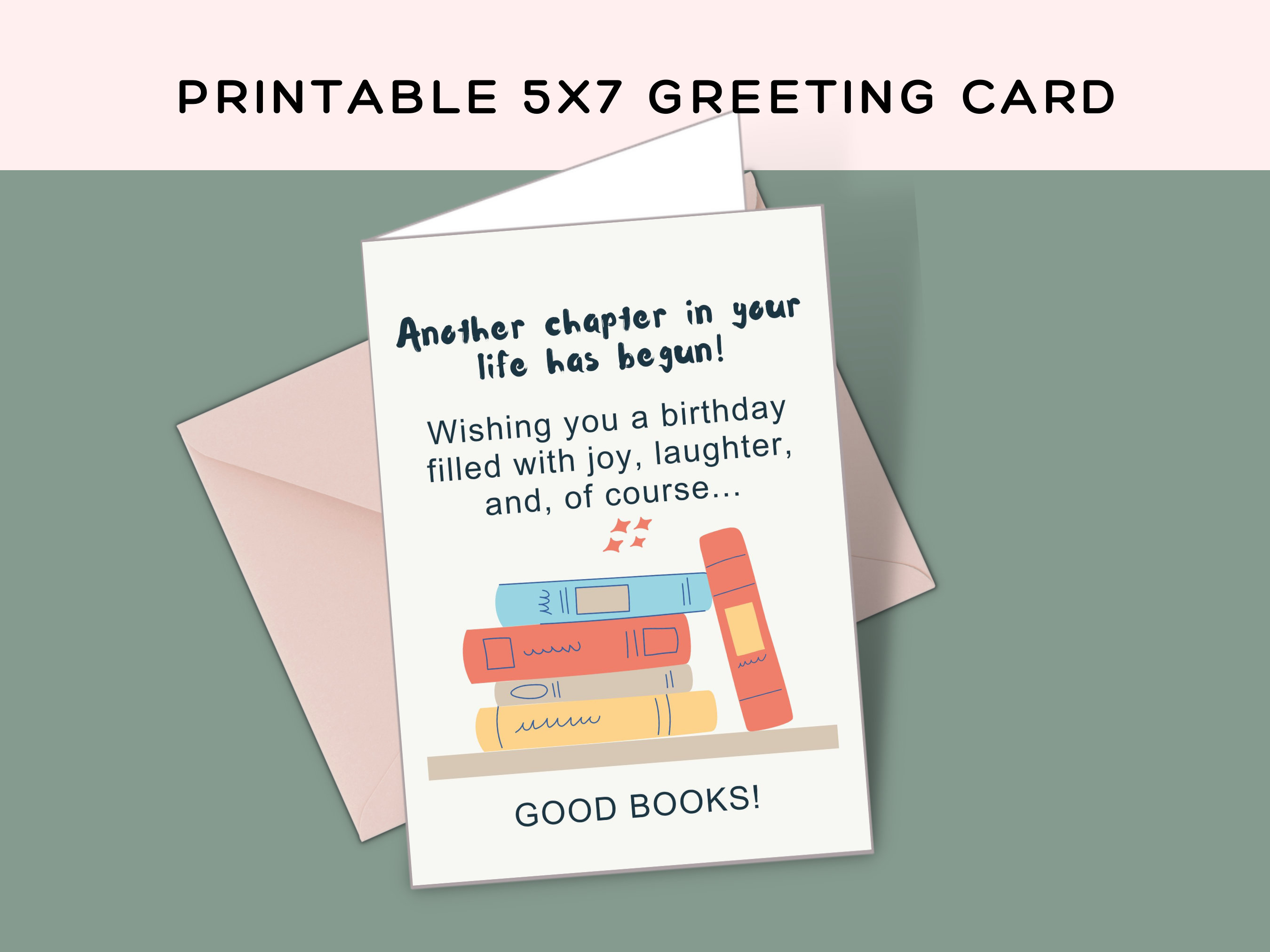 Another Chapter Printable Birthday Card || Greeting Cards for Book
