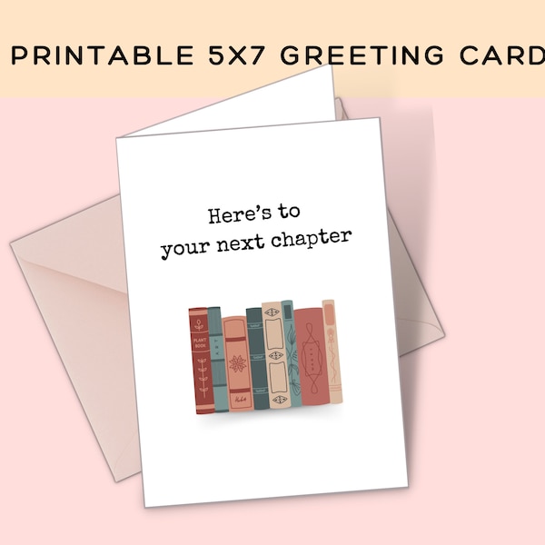 Next Chapter Printable Birthday Card || Greeting Cards for Book Lovers || Birthday Card for Book Lovers