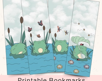Frog Bookmarks || Cute Bookmarks || Printable Bookmarks || Digital Bookmark || Instant Download for Book Lovers