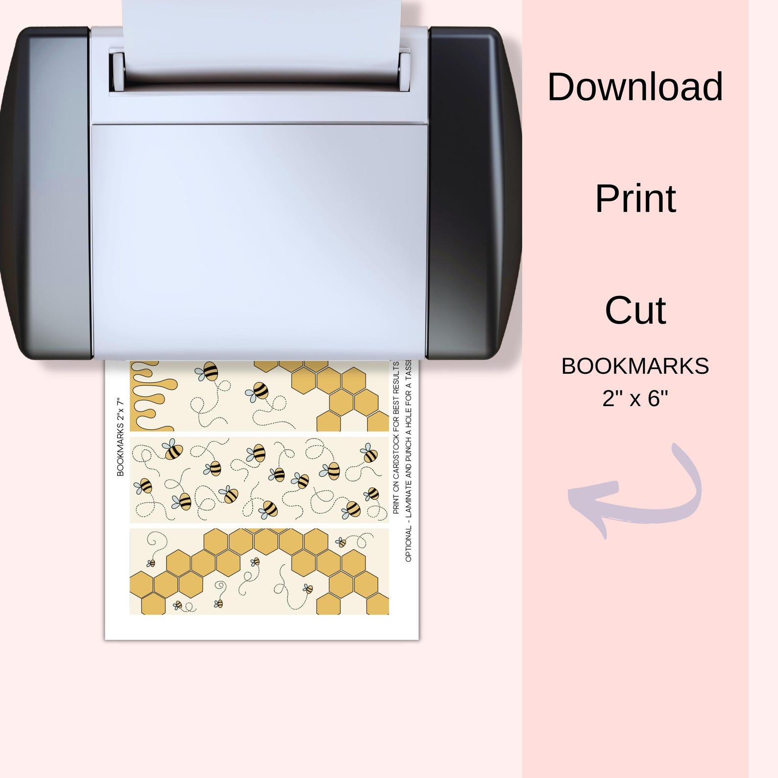 Bee Bookmarks || Printable Bookmarks || Digital Bookmark || Instant ...