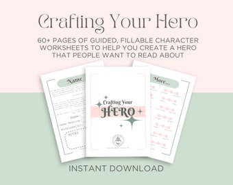 Character Workbook || Crafting Your Hero || Digital or Printable Writing Planner, Character Profile, Novel Templates, NaNoWriMo Prep