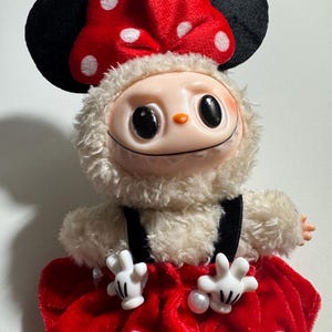 Minnie inspired Labubu Lafufu Mouse Ears and skirt