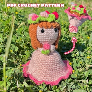 Doll Bouquet Crochet Pattern – Reversible Bride Amigurumi PDF – 2-in-1 Wedding Doll & Flower Bouquet – Handmade Gift Idea-PDF tutorial