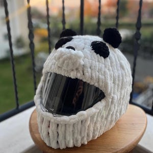 Motorcycle helmet mask, panda bear mask,motorcycle accessory,helmet cover,helmet mask,motorcycle helmet,Helmet Protector,motorcycle plush