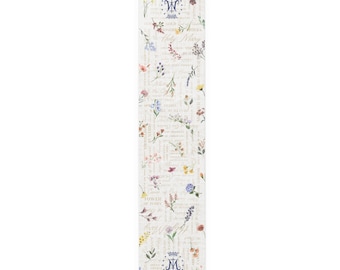 Camino de mesa mariano con flores primaverales (algodón, poliéster) / Decoración católica para el hogar