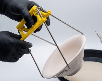 Ceramic Glazing Tongs | U-Shape Pottery Dipping Tool, 4-Point Grip Glaze Gripper