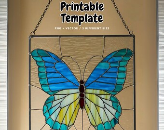 Butterfly Stained Glass Pattern: Easy DIY Suncatcher Template (Digital Download)