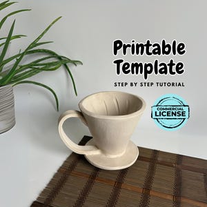 V60 Coffee Dripper Pottery Slab Template: DIY Ceramic Guide (Digital Download)