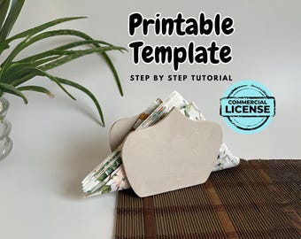 Napkin Holder Pottery Slab Template: DIY Ceramic Project (PDF Pattern)