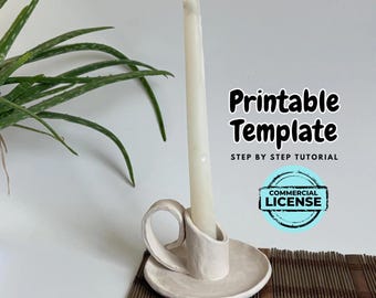 Candlestick Holder Slab Template with Handle (JPEG File)
