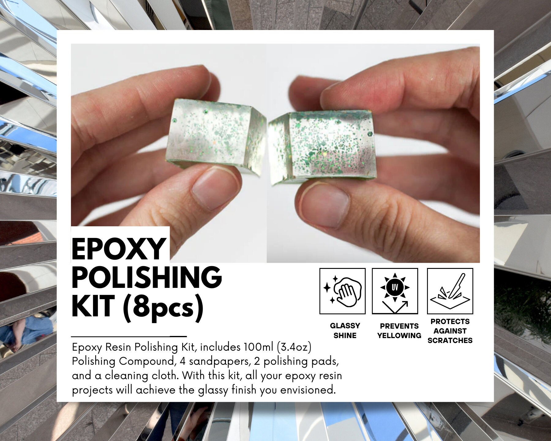 Epoxy Resin Polish Compound Kit Diamondinfused Epoxy Resin Polishing