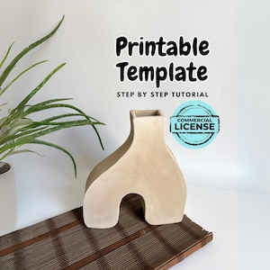 Minimalist Vase Pottery: Ceramic Slab Template (Digital Download)