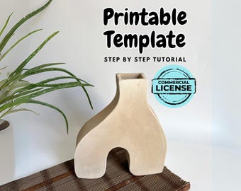 Minimalistisch vaasaardewerk: keramische plaatsjabloon (digitale download)