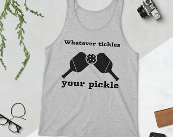 Pickleball Player Shirt, Whatever Tickles Your Pickle Workout Tank