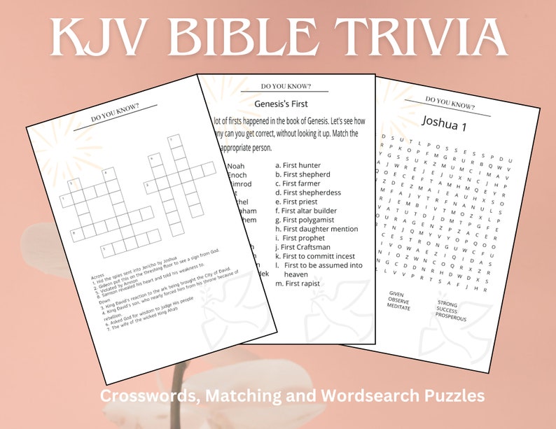 How Well Do You Know KJV Bible Trivia - Etsy
