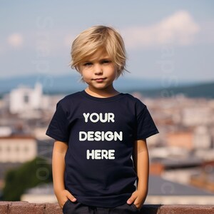 Gildan 5000B Mockup Gildan, 5000B Mockup Kid Mockup Navy T-Shirt Mockup Kids 5000B Mockup 5000 Youth Navy T Shirt Mock-ups Lifestyle Mock